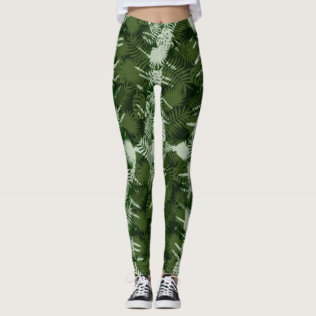 Leggings diseño de hojas de plátano patrón de hojas (Anverso)