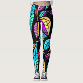 Leggings Diseño de hojas de vidrio mantenidas