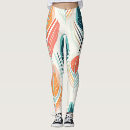 Leggings Diseño de Ikat de hoja minimalista