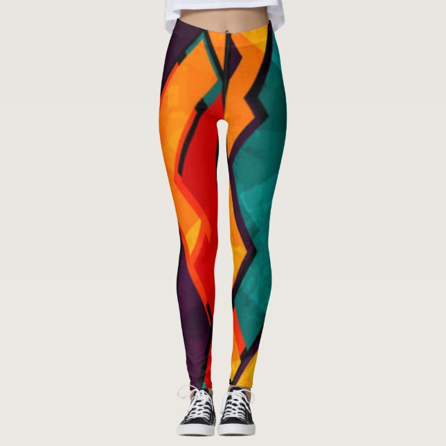 Leggings Diseño de impresión de patrones africanos multicol (Anverso)