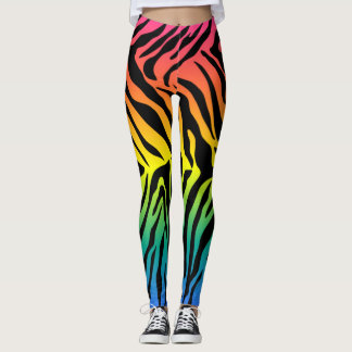 Leggings Diseño de impresión de piel de tiburón arco iris 