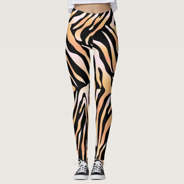 Leggings Diseño de impresión de piel de tigre  (Anverso)