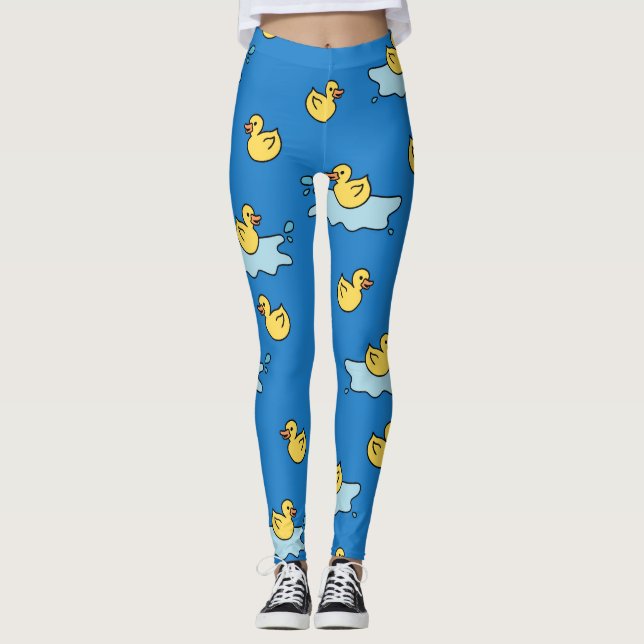 Leggings Diseño de juguete con pato de caucho amarillo (Anverso)