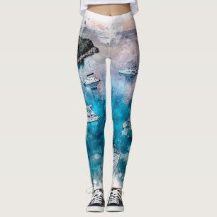 Leggings Diseño de la acuarela de Le Caviar Catamaran