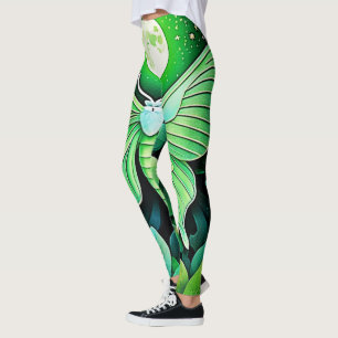 Leggings Diseño de la flor de mariposa lunar