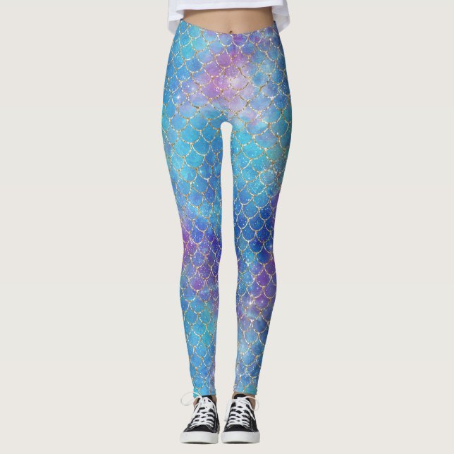 Leggings Diseño de la serie de galaxias de sirena 9 (Anverso)