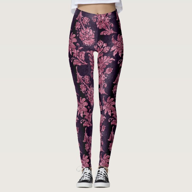 Leggings Diseño de la serie de terciopelo rosa 9 (Anverso)