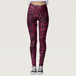 Leggings Diseño de la serie Leopardo Burgundy y Gold 9