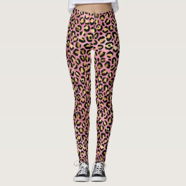 Leggings Diseño de la serie Leopardo Rosa y Dorado 15