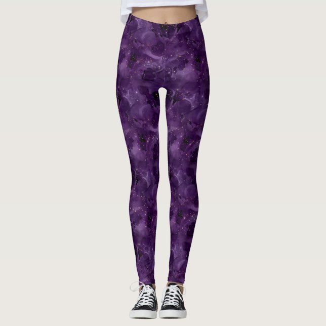 Leggings Diseño de la serie Purple Galaxy 8 (Anverso)
