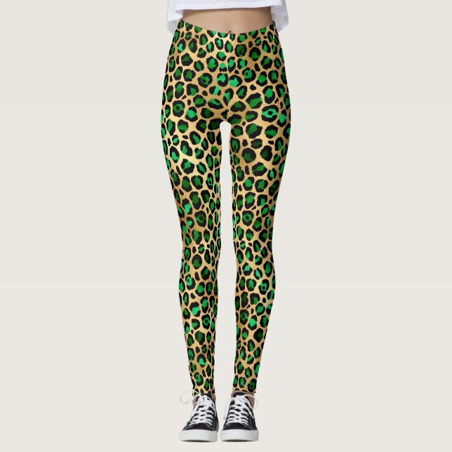 Leggings Diseño de la serie Safari de Esmeralda y Oro 8 (Anverso)