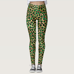 Leggings Diseño de la serie Safari Esmeralda y Oro 8