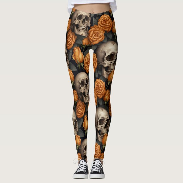 Leggings Diseño de la serie Skull and Rosas 11 (Anverso)