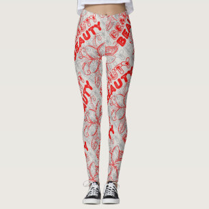 Leggings Diseño de la tipografía de la línea de flores de b