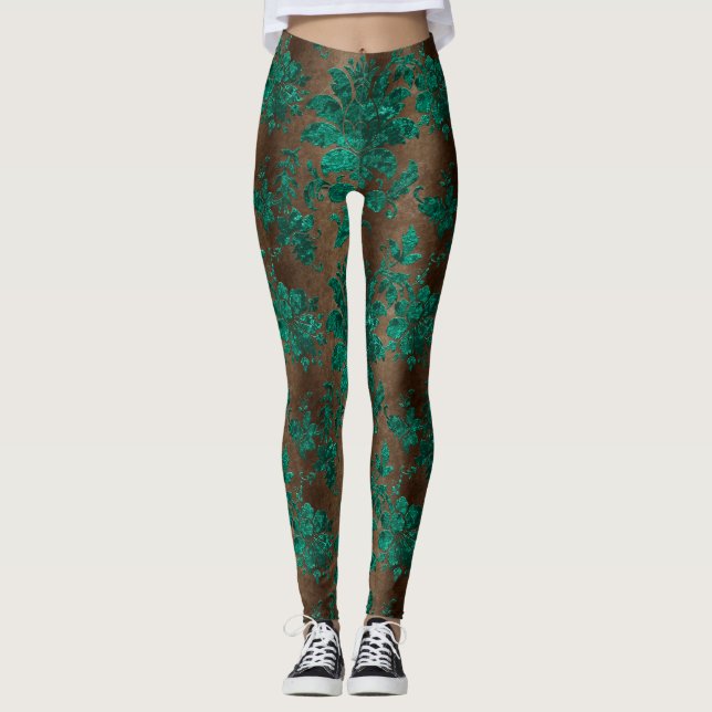 Leggings Diseño de la Verde azulada serie terciopelo 3 (Anverso)