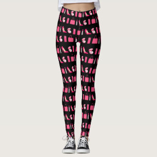 Leggings Diseño de las cosas negras y rosas