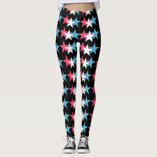 Leggings Diseño de las estrellas Vendredi Red, Wh y Bl