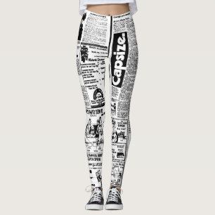 Leggings Diseño de las polainas del periódico