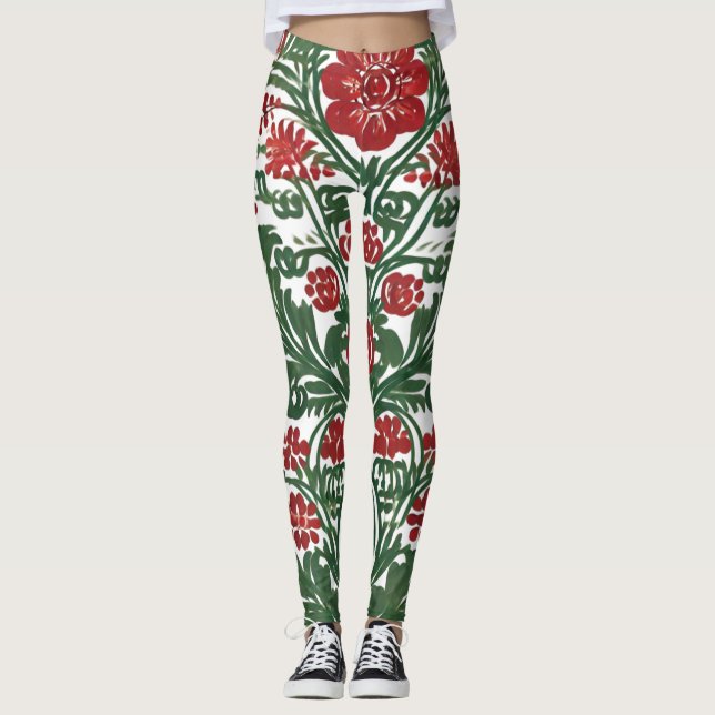 Leggings Diseño de leyenda - Estilo floral con flores (Anverso)