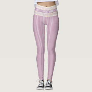 Leggings Diseño de Lila de Encaje Bordado para Yoga Pretty