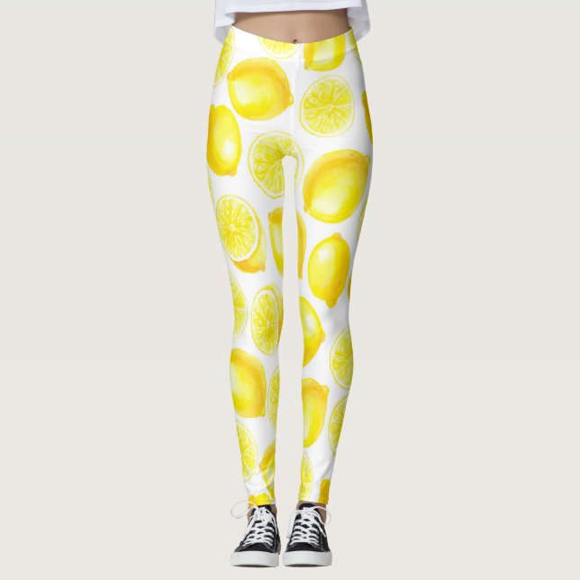 Leggings Diseño de limones acuarelas (Anverso)
