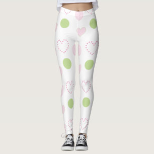 Leggings Diseño de los corazones rosados de las piernas
