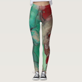 Leggings Diseño de los rojos y verdes de los Navidades de l