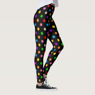 Leggings Diseño de lunares negrita arcoíris colorido