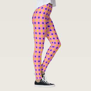 Leggings Diseño de lunares rosados azules y amarillos