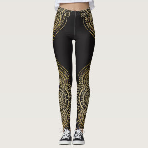 Leggings Diseño de Mandala Ornate Floral Gold