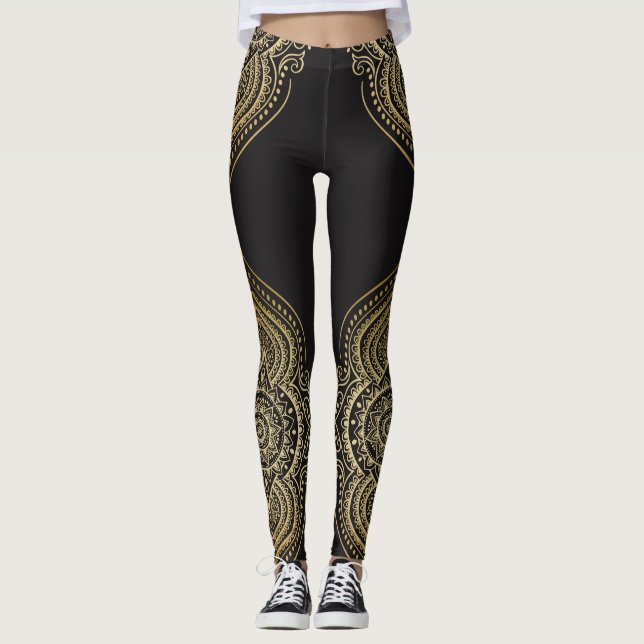 Leggings Diseño de Mandala Ornate Floral Gold (Anverso)