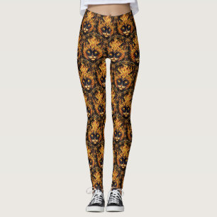 Leggings Diseño de Mandala para gatos de incendio místico