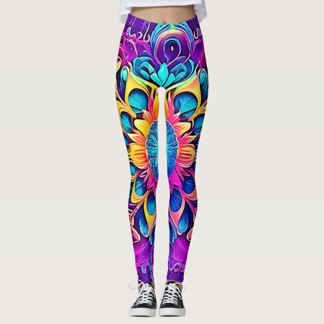 Leggings Diseño de Mandala psicodélica (Anverso)