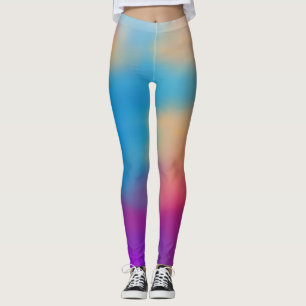 Leggings Diseño de mariposa elegante y puesta de sol colori