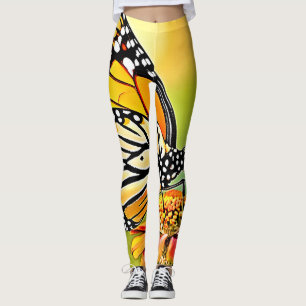 Leggings Diseño de mariposa monarca