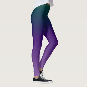 Leggings Diseño de mezcla de dos tonos uva verde azulada de