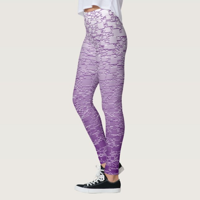 Leggings Diseño de mosaico mini de color morado (Izquierda)