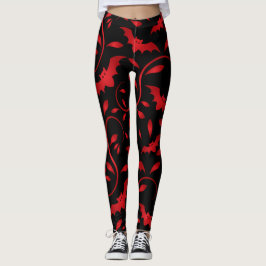 Leggings diseño de murciélagos voladores halloween_Scary