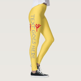 Leggings Diseño de nombre de gimnasia personalizado sobre a