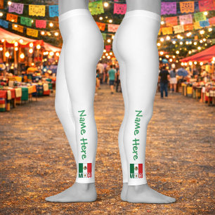 Leggings Diseño de nombre personalizado de la bandera de Mé