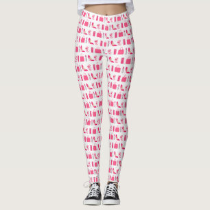 Leggings Diseño de objetos blancos y rosados para chicas