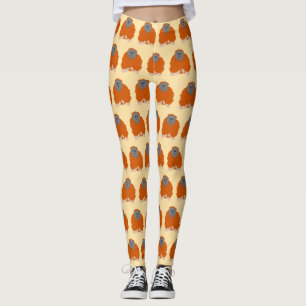 Leggings Diseño de orangután, elige el color de fondo