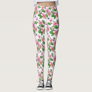 Leggings Diseño de orquídeas acuarelas 12