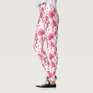 Leggings Diseño de orquídeas acuarelas 2