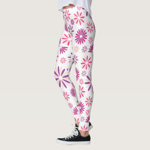 Leggings Diseño de patrón de flores coloridas