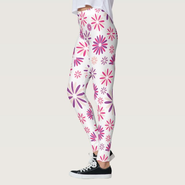 Leggings Diseño de patrón de flores coloridas (Izquierda)