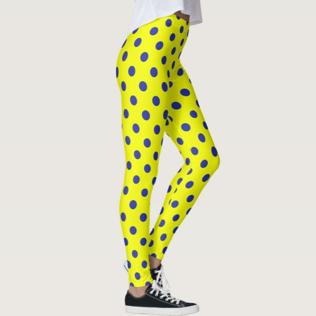 Leggings Diseño de patrón de lunares azules sobre amarillo (Subido por el creador)