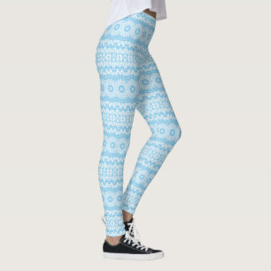 Leggings Diseño de Patrón de Mandala Azul Claro