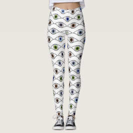 Leggings Diseño de Patrón de Ojos Coloridos
