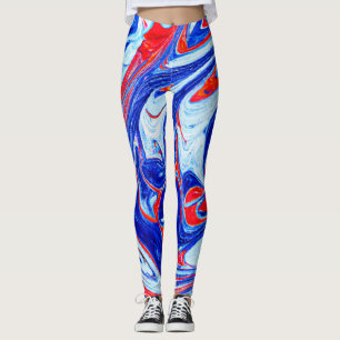 Leggings Diseño de patrón de resumen azul dinámico